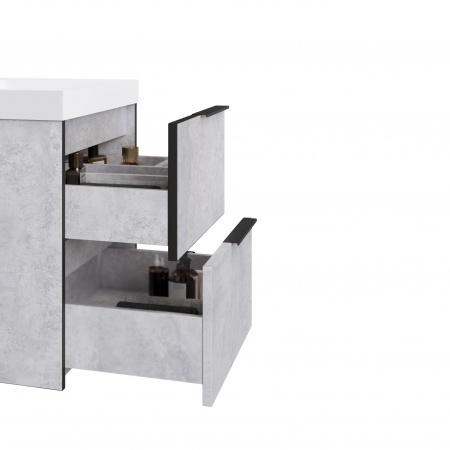 Тумба Fostero 60 подвесная Цемент Светлый с раковиной