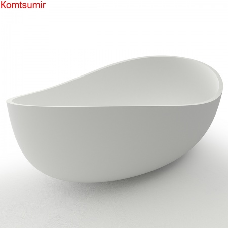 Раковина AZARIO 650x400x200 накладная из искусственного камня, белая матовая (AZ-1214S)