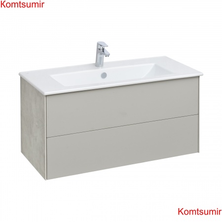 Тумба под раковину AQUATON Сохо 100 подвесная, Слэйт\Галька серая (1A258201AJ9A0)