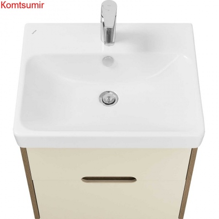 Тумба под раковину AQUATON Оливия 55 подвесная Бежевый/Дуб веллингтон (1A254201OLVG0)