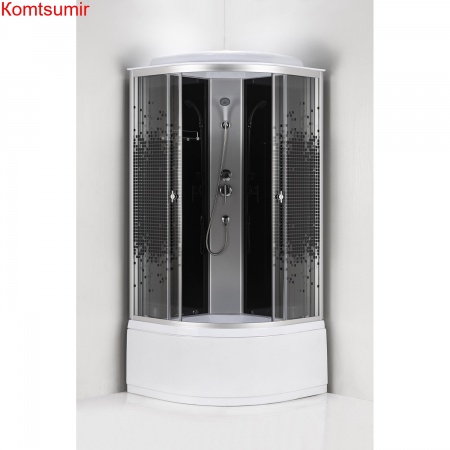 Душевая кабина Loranto 90x90x215 поддон 40 см, 4 мм прозрачное стекло с рисунком "мозайка" (CS-986ТМ/G)