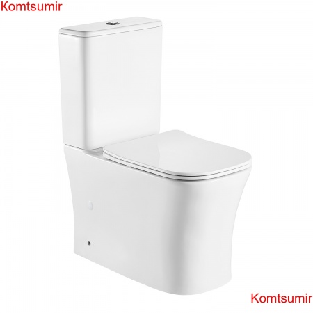 Унитаз-компакт Azario ANTEO SQUARE 385х630х820 напольный, безободковый, с быстросъемным сиденьем микролифт (AZ-1218A)