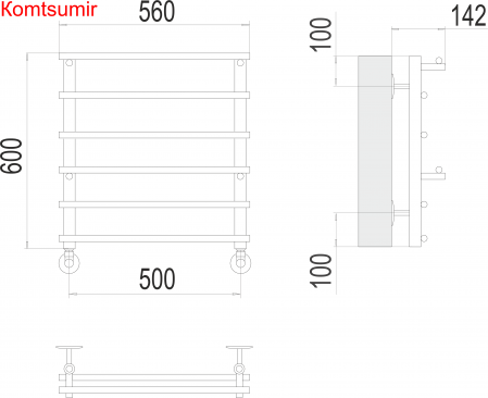 Вента П6 500х600 Полотенцесушитель  TERMINUS Вента П6 500х600 Полотенцесушитель  TERMINUS