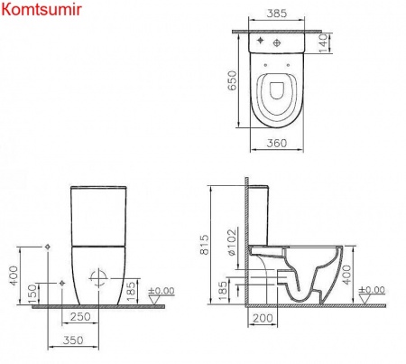 Унитаз напольный VitrA Sento Open-Back 9830B003-7204 безободковый Унитаз напольный VitrA Sento Open-Back 9830B003-7204 безободковый