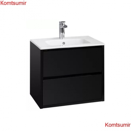 Тумба под раковину AQUATON Римини 60, подвесная, черный глянец (1A226601RN950)