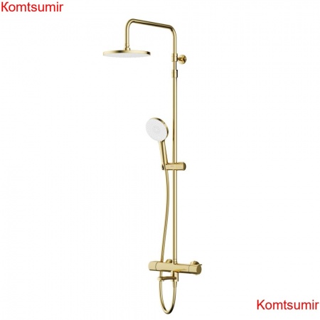 AM.PM F0785A599 X-Joy, душ.система:  см-ль д/ванны/душа с ТМС, душ.штанга,верх.душ 220мм, руч.душ, золото