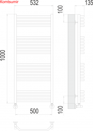 Виктория П20 500х1000 Полотенцесушитель  TERMINUS
