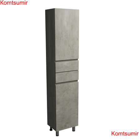 Пенал Djena Окант напольный 40 2 двери 2 ящика цемент правый Пенал Djena Окант напольный 40 2 двери 2 ящика цемент правый