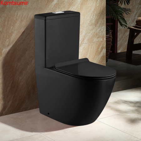 Унитаз-моноблок AZARIO MORANO 680x370х830 напольный безободковый в комплекте с сиденьем дюропласт микролифт, цвет черный матовый (AZ-1001MB) Унитаз-моноблок AZARIO MORANO 680x370х830 напольный безободковый в комплекте с сиденьем дюропласт микролифт, цвет черный матовый (AZ-1001MB)