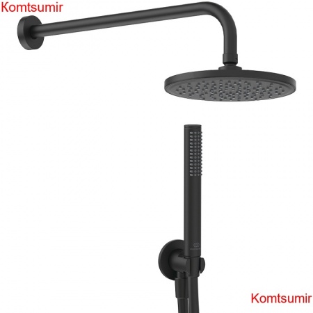 Комплект верхнего и ручного душа Ideal Standard Ideal Rain Silk Black, черный матовый (BD389XG)