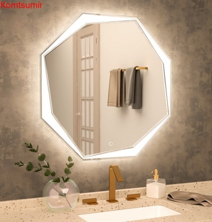 Зеркало AZARIO Ottavia 800*800, влагостойкое с подсветкой и гравировкой