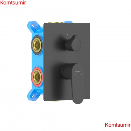 Смеситель для ванны 3 режима (внешняя и скрытая часть) AQUATEK, матовый черный AQ1247MB ОБЕРОН