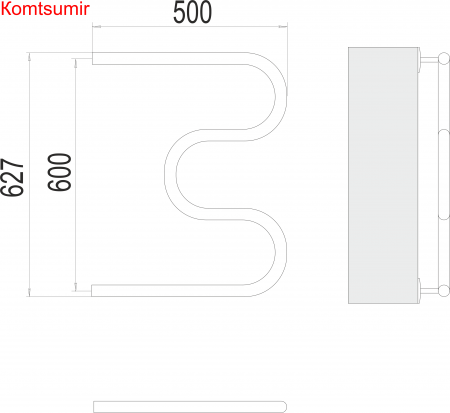 М-обр AISI 25 600х500 Полотенцесушитель  TERMINUS М-обр AISI 25 600х500 Полотенцесушитель  TERMINUS