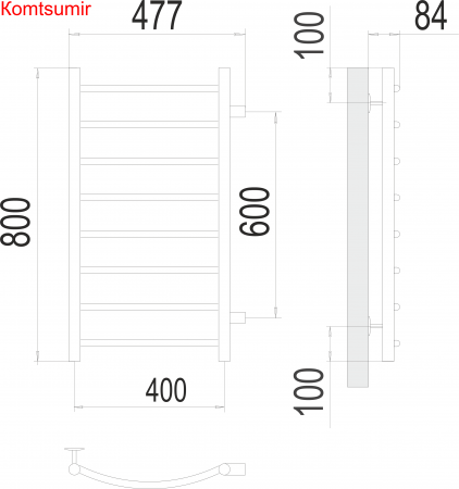Классик П8 400х800 бп600 Полотенцесушитель  TERMINUS Классик П8 400х800 бп600 Полотенцесушитель  TERMINUS