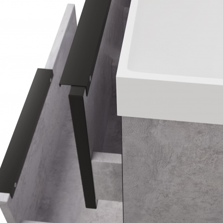 Тумба Fostero 60 подвесная Цемент Светлый с раковиной