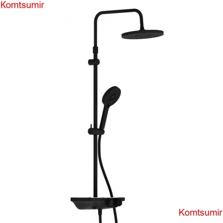 Damixa 947760300 Apollo душевая система с ванно-душевым ТМС смесителем-полкой, черный