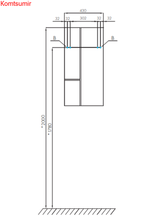 Шкафчик AQUATON Мишель подвесной, дуб эндгрейн/белый (1A243903MIX40)