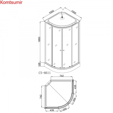 Душевая кабина Loranto CS-6611 F, 100х100х215, матовая, стекло 4 мм, поддон 13 см