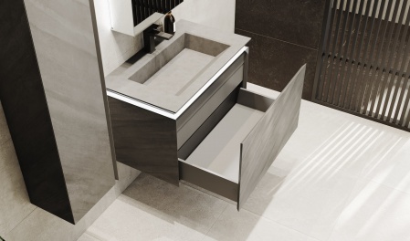 Тумба Incline 80 подвесная, бетон