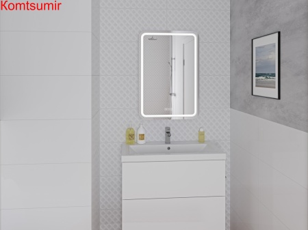 Зеркало: LED 050 pro 55*80, с подсветкой, антизапотевание,смена цвета холод.тепло, часы, Сорт1