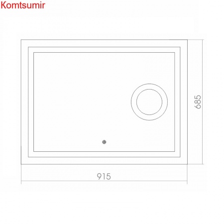 Зеркало AZARIO Оптима 915*685, LED-подсветка 2 режима, сенсорный выключатель, увеличительное зеркало