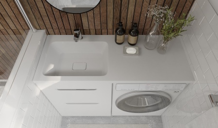 Тумба под стиральную машину Forte 120, напольная левая