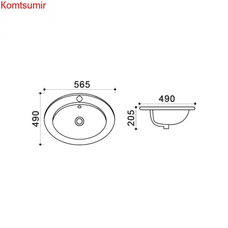 Раковина Trend встраеваемая, белая (AZ-T808)