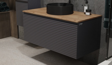 Тумба Cossety 100 подвесная Антрацит/Дуб Крафт золотой