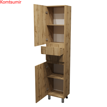 Пенал Djena Окант напольный 40 2 двери 2 ящика дерево левый Пенал Djena Окант напольный 40 2 двери 2 ящика дерево левый