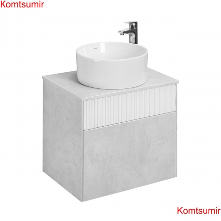 Тумба под раковину AQUATON Марбл 60 600х460х530 подвесная, Слэйт/Белый матовый (1A276101MH4C0)