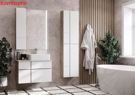 Шкафчик AQUATON Мишель подвесной, дуб эндгрейн/белый (1A243903MIX40)