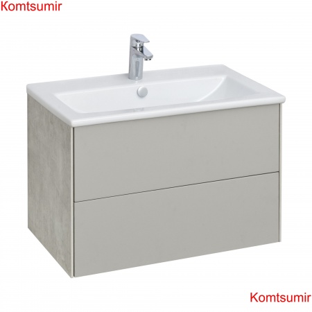 Тумба под раковину AQUATON Сохо 75 подвесная, Слэйт\Галька серая (1A258101AJ9A0)