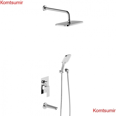 Damixa 953510000 Gala встраиваемая душевая система со смесителем и изливом, хром