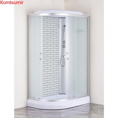 Душевая кабина Loranto SUNWAY 120х80х215 правосторонняя, поддон 13см, белый кирпичный узор, матовое стекло 4мм, профиль хром (CS6612013RFW120)