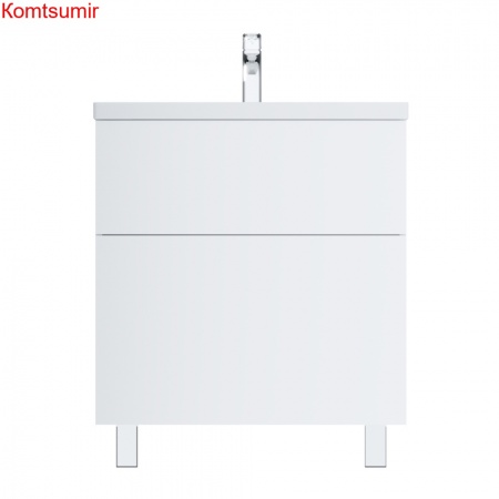 M90FSX07522WG32 GEM, База под раковину, напольная, 75 см, 2 ящика push-to-open, цвет: белый, глянец