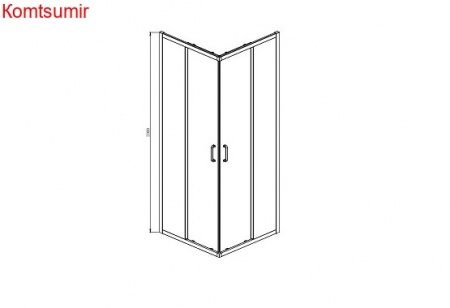 Aquatek Душевой уголок квадратный, двери раздвижные 200х100x100, хром