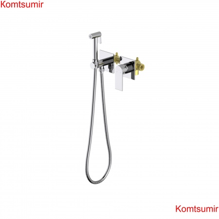 Комплект для гигиенического душа встроенный 2 отв. (смеситель + гигиеническая лейка + шланг) AQUATEK AQ1420CR ЛИРА