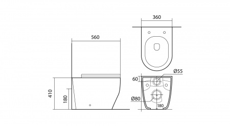 Унитаз напольный приставной безободковый AQUATEK ЕВРОПA Q1902-00 560*360*410 мм, горизонтальный выпуск, тонкое сиденье с механизмом плавного закрывания, крепеж Унитаз напольный приставной безободковый AQUATEK ЕВРОПA Q1902-00 560*360*410 мм, горизонтальный выпуск, тонкое сиденье с механизмом плавного закрывания, крепеж