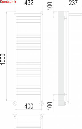 Аврора с/п П20 400х1000 Полотенцесушитель  TERMINUS