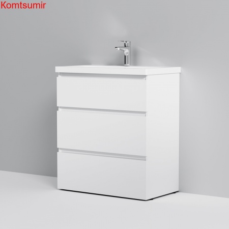 M91FSX0752WG GEM S, База под раковину, напольная, 75 см, 3 ящика, белый глянец