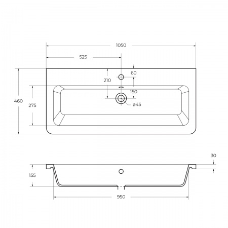 Керамическая раковина BelBagno URBAN 12105-KL