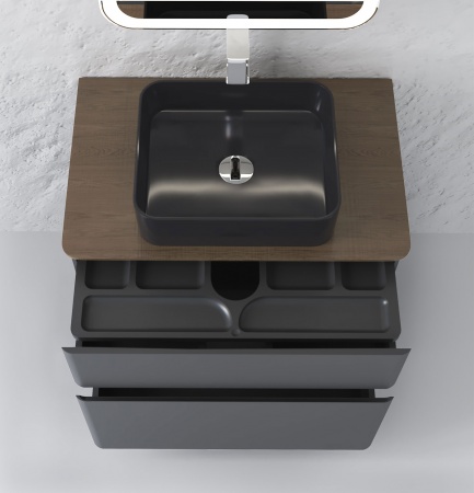 Тумба Morelle 80 напольная Антрацит/Трюфель Тумба Morelle 80 напольная Антрацит/Трюфель