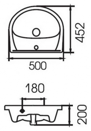 Мебельная раковина Cersanit Erica 50