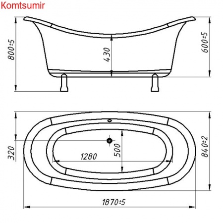 Ванна из искусственного камня Сastone Корсика 190x86 Ванна из искусственного камня Сastone Корсика 190x86