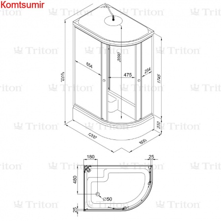 Душевая Кабина Triton Коралл 120*80 СП Л/П