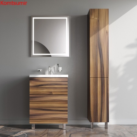 M90CSL0306HF GEM, шкаф-колонна, напольный, левый, 30 см, двери, push-to-open, цвет: орех