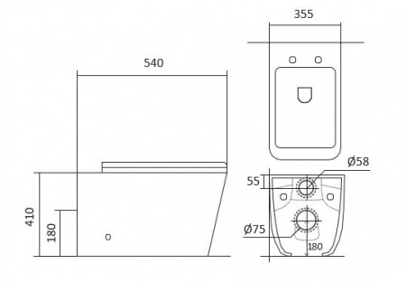 Унитаз напольный приставной безободковый AQUATEK ЛИБРА New AQ1908N-00 540*355*410 мм, горизонтальный выпуск, тонкое сиденье с механизмом плавного закрывания, крепеж Унитаз напольный приставной безободковый AQUATEK ЛИБРА New AQ1908N-00 540*355*410 мм, горизонтальный выпуск, тонкое сиденье с механизмом плавного закрывания, крепеж