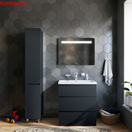 M91FSX0752GM GEM S, База под раковину, напольная, 75 см, 3 ящика, графит матовый