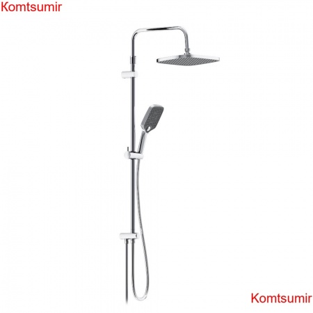 Damixa 953000000 Gala душ.система: верх.душ 300*210 мм, ручн.душ 3 ф-ции 110*260 мм, штанга 1050-1450, хром