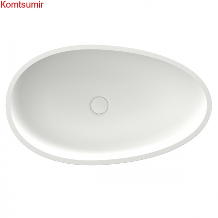 Раковина AZARIO 650x400x200 накладная из искусственного камня, белая матовая (AZ-1216S)